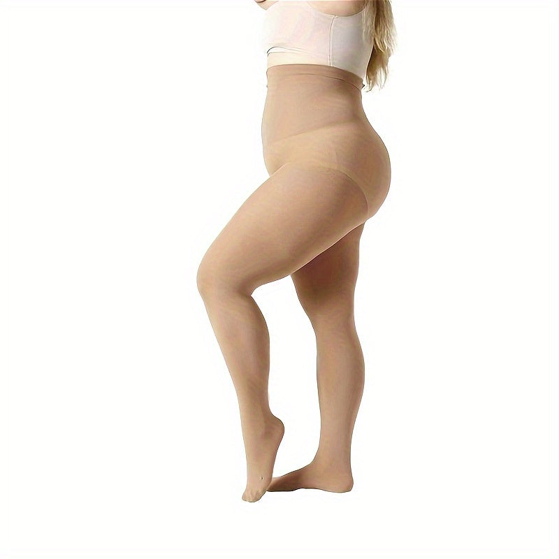 Casual Pantyhose Women's Plus Solid High Waist Control Top