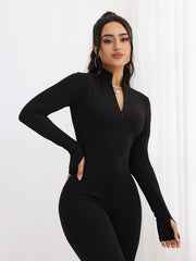 Long Sleeve Zipper Sports Jumpsuit Fitness Yoga Jumpsuit Women's Activewear