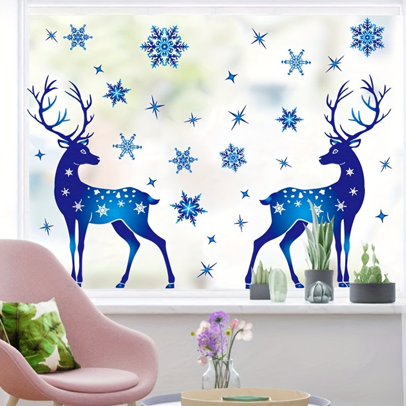 Christmas Window Films - Snowflake & Deer - Holiday Decor