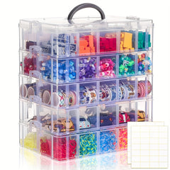 5-Layer Stackable Storage Box 50 Compartments Art Crafts Beads Paper Tape