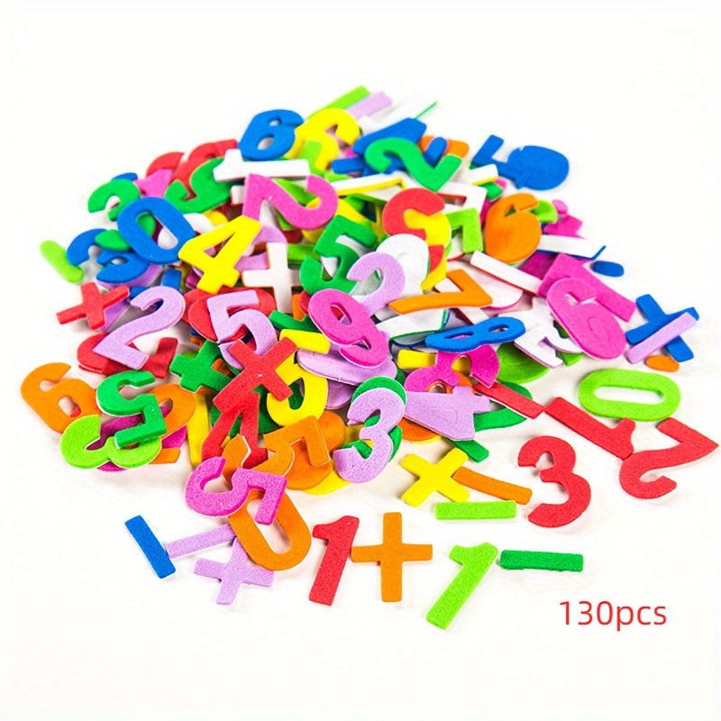 130pcs Foam Letter Number Stickers Crafts Supplies