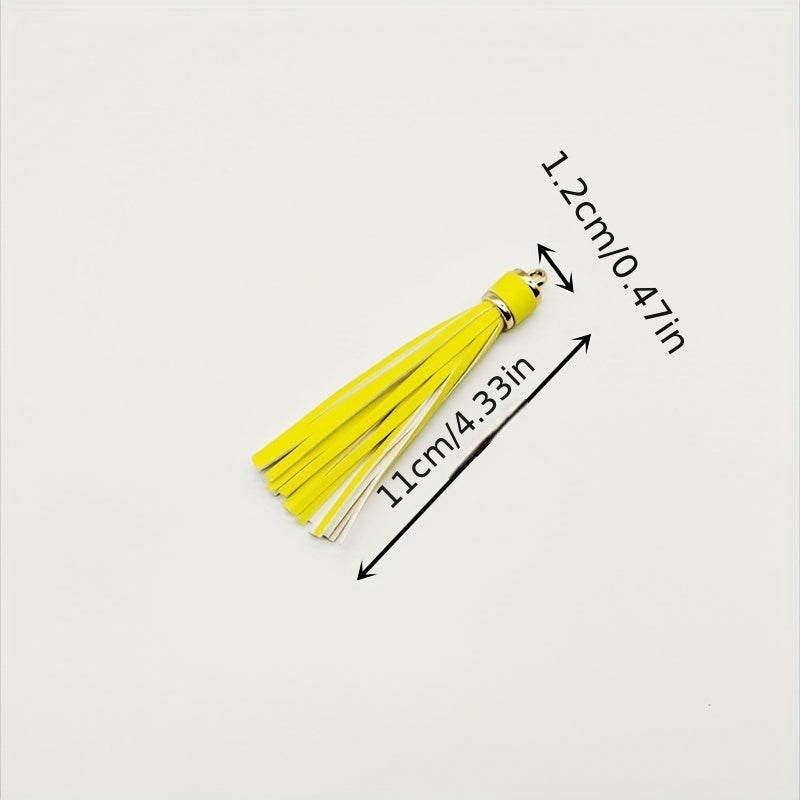 Random PU Leather Tassel Keychain Accessories Silicone Beads Bangle Tassel