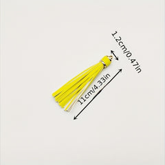 Random PU Leather Tassel Keychain Accessories Silicone Beads Bangle Tassel