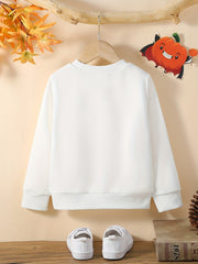 Girls Halloween Cartoon Sweatshirt Comfort Fit Long Sleeve Top