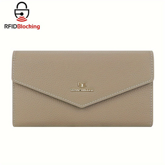 Royal Bagger Leather Wallet RFID Casual Style Envelope Clutch with Coin Pocket