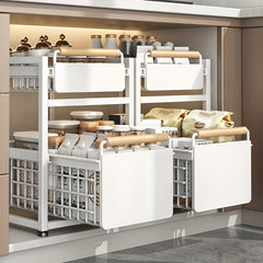 Pull-Out Basket Seasoning Storage Rack Sink Shelf