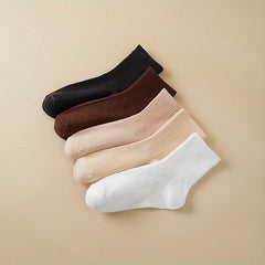 5 Pairs Ribbed Short Socks Comfort & Soft Mixed Socks Women's Stockings