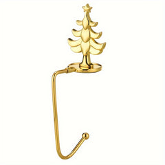Golden Christmas Fireplace Socks Hook Snowflake Home Decor Safety Clip