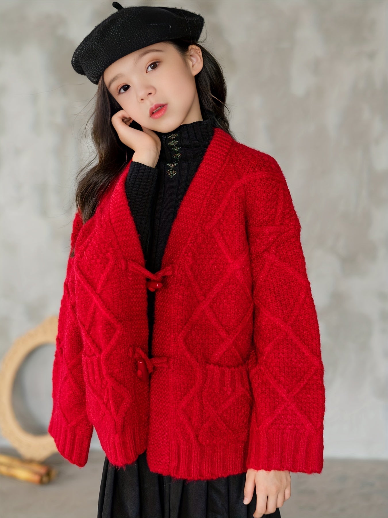 Girls Warm Shawl Cardigan for Fall/Winter Party