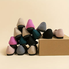 Women's Knitted Flat Shoes Pointed Toe Slip On Soft Sole Ballet Flats