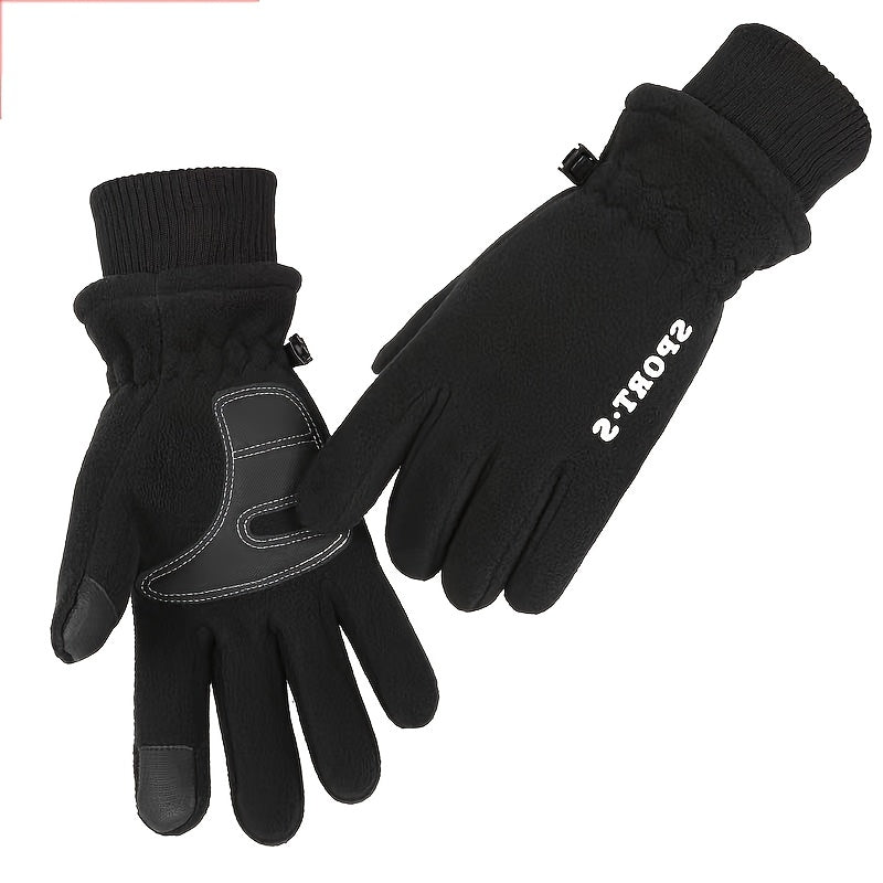 Men's Winter Cycling Gloves Touch Screen Polar Fleece Warm Sports Driving Gloves