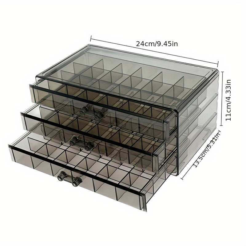 Large Capacity Transparent Jewelry Storage Box Drawer Style