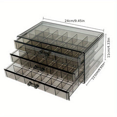 Large Capacity Transparent Jewelry Storage Box Drawer Style