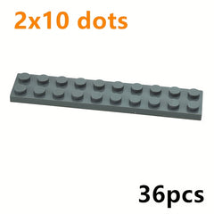 36pcs Thin Bricks Plate 2 x 10 Dots Building Blocks Toys for Kids