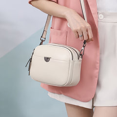 Vintage Style Leather Crossbody Bag with Detachable Strap