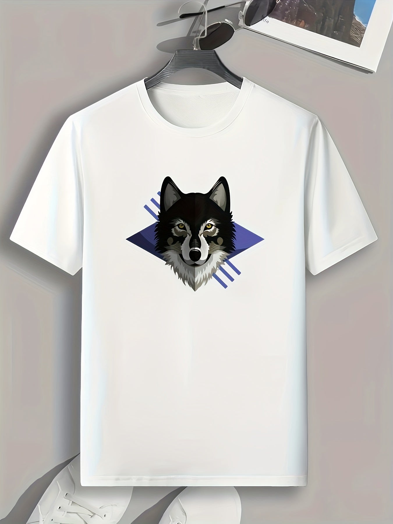 Wolf Print Men's Graphic T shirt Casual Comfy Tees For Summer