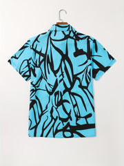 Men's Short Sleeve Casual Shirt Regular Fit Thick Lines