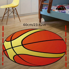 Basketball Area Rug Round Floor Carpet for Bedroom Living Room