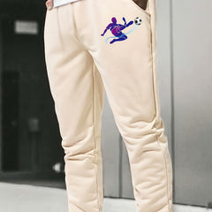 Men's Football Player Print Drawstring Sweatpants Joggers