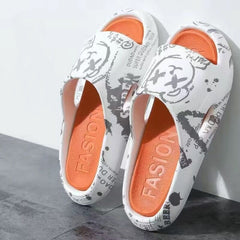 Women's Cartoon House Slippers Open Toe Bathroom Slides