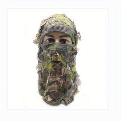 Ghillie Camo Leafy Hat 3D Face Mask for Outdoor Game