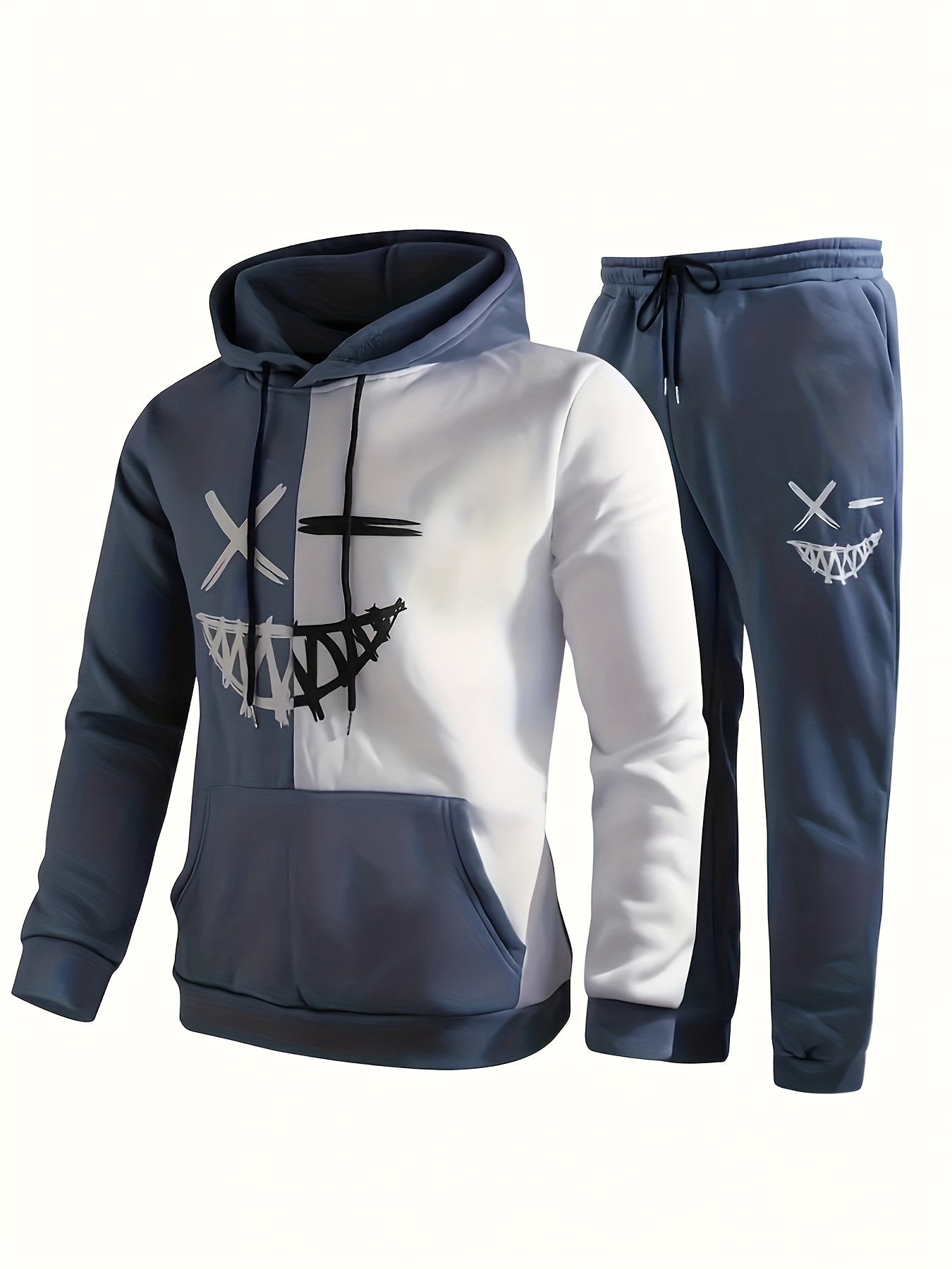 Men's Pocket Hoodie & Sports Trousers Set for Spring & Autumn