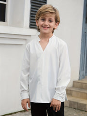 Boys Long Sleeves Shirt Preppy Style For Spring And Summer Kids Clothes
