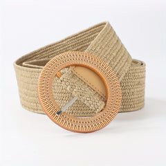 Wide Braided Belt Elastic Loose Leather Belt For Men
