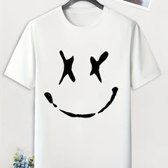 Men's Graffiti Face Print T-Shirt Crew Neck Tee for Summer Outdoor