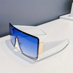 Y2K Square Rivet Mirror Lens Sunglasses UV400