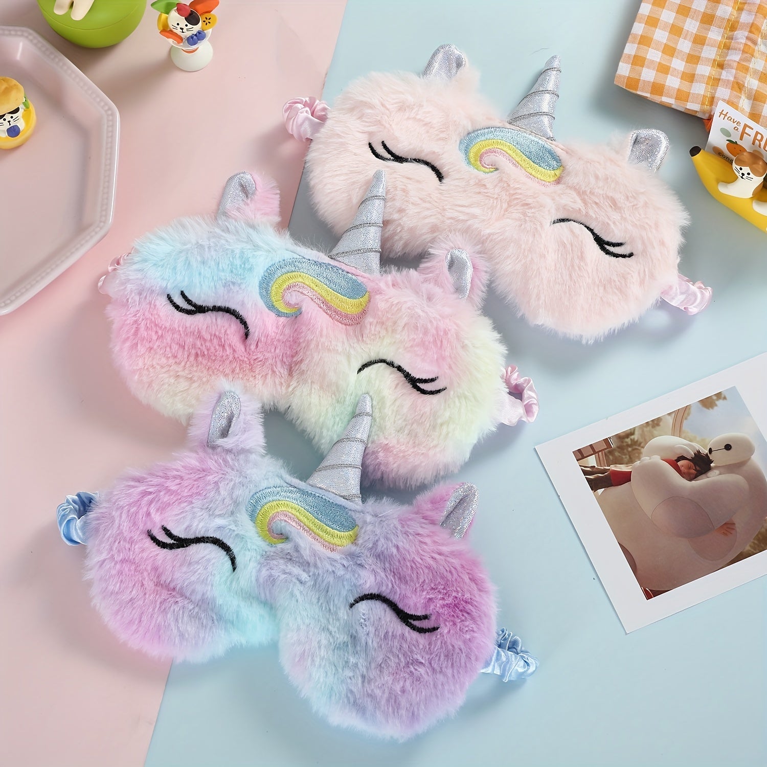 Unicorn Plush Eye Mask Embroidery Creative Girls Eye Mask