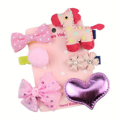 6pcs Cartoon Hair Accessories Set Princess Hairpin Headwear For Girls