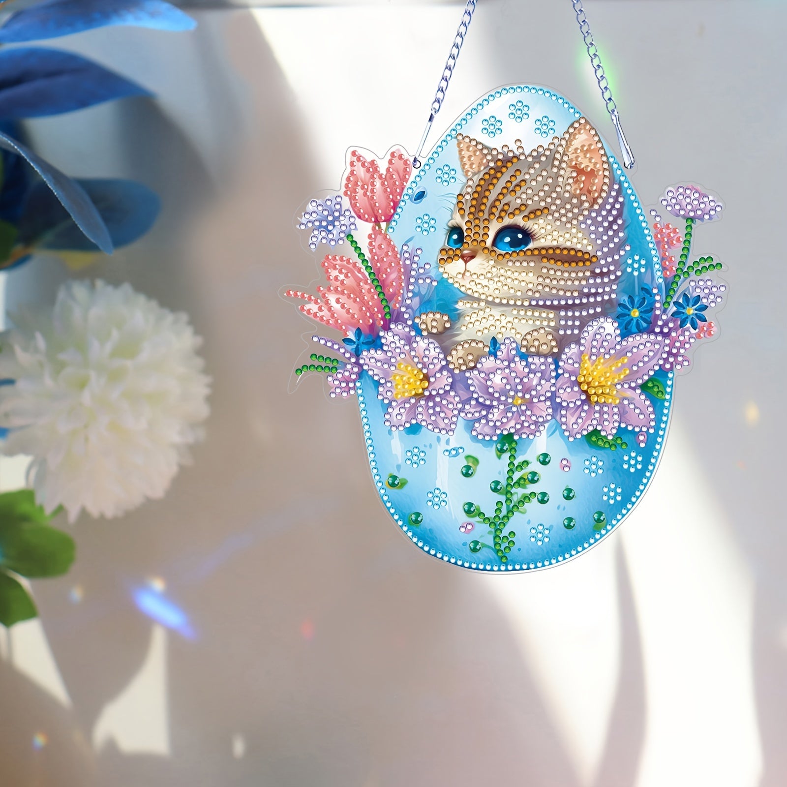 Cat Pattern Diamond Painting Pendant Kit