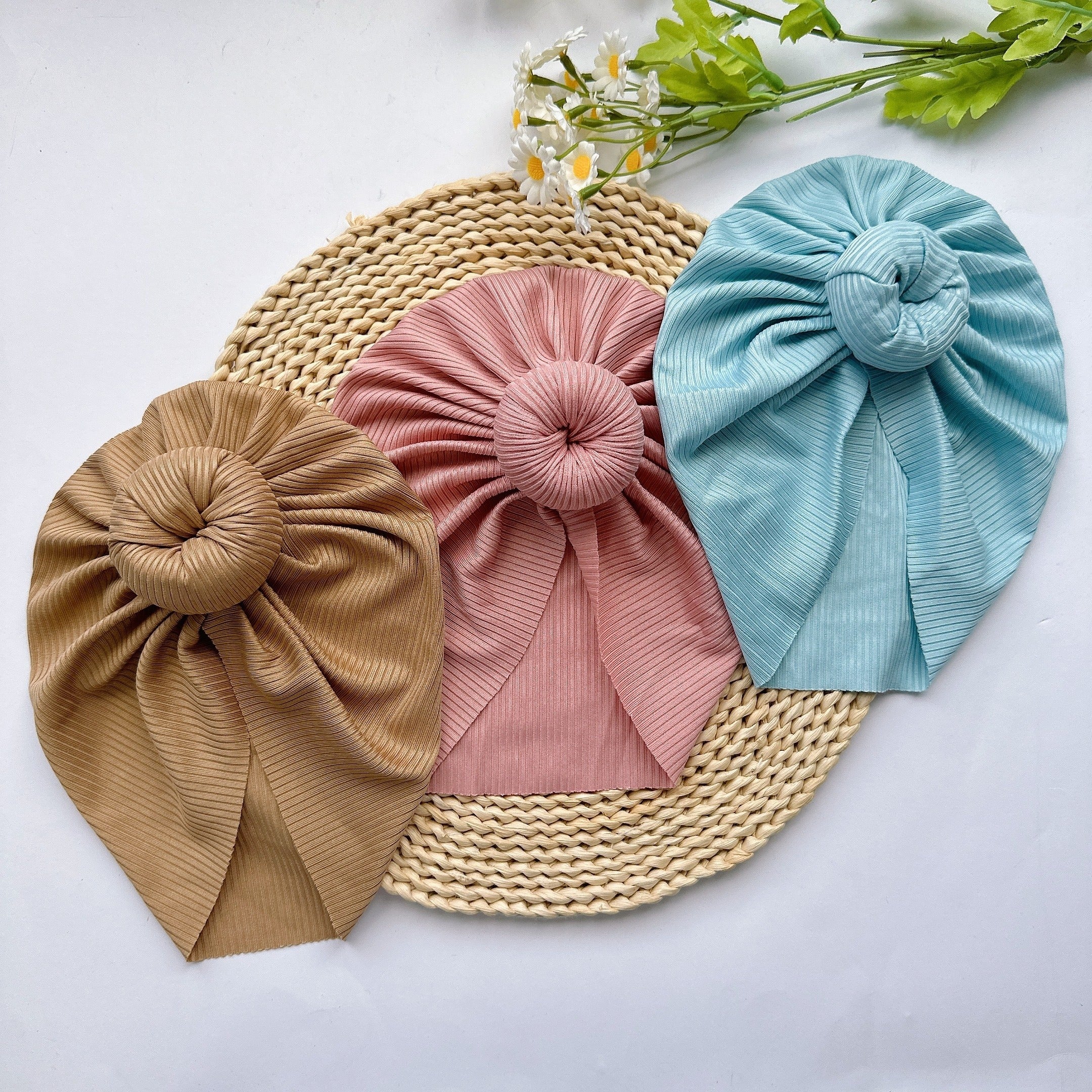Soft Elastic Strip Flower Baby Hat For Girl