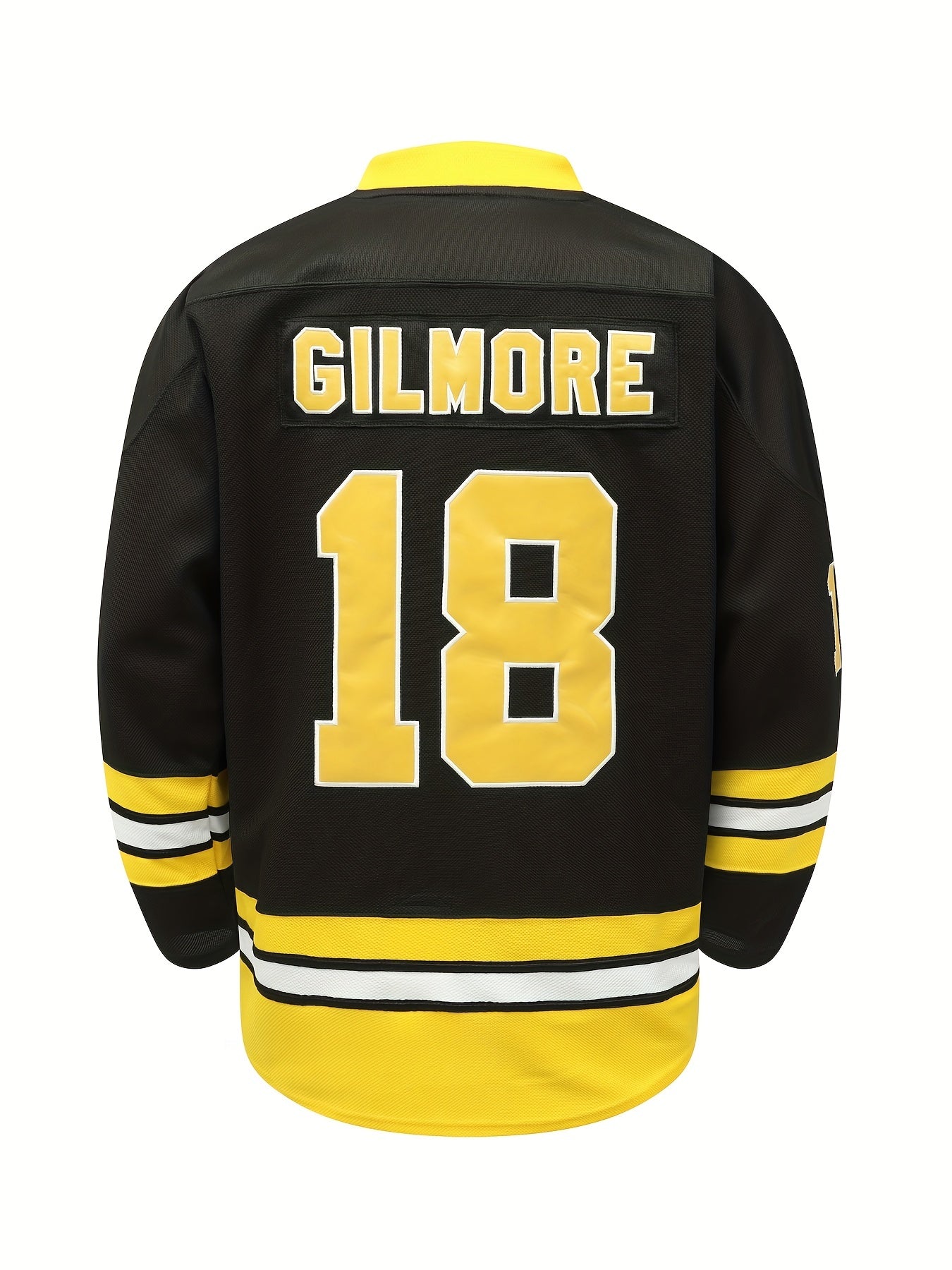 Men's Boston Ice Hockey Jersey Vintage Stripe V Neck Long Sleeve