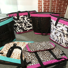 Portable Folding Waterproof Ice Bag Leopard Print Cooler