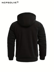 Men's Sports Suit Thick Active Zip Up Hooded Jacket & Comfy Pants