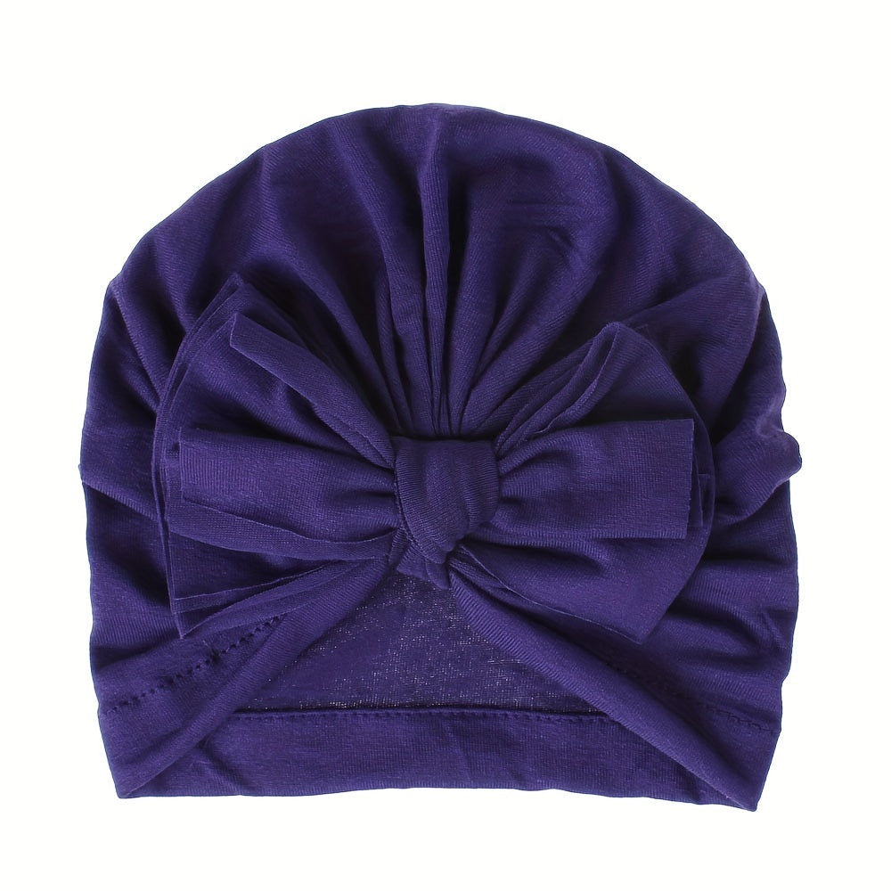Colorful Baby Girls Hat Bowknot Turban Toddler Knit Infant Baby Care