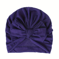 Colorful Baby Girls Hat Bowknot Turban Toddler Knit Infant Baby Care