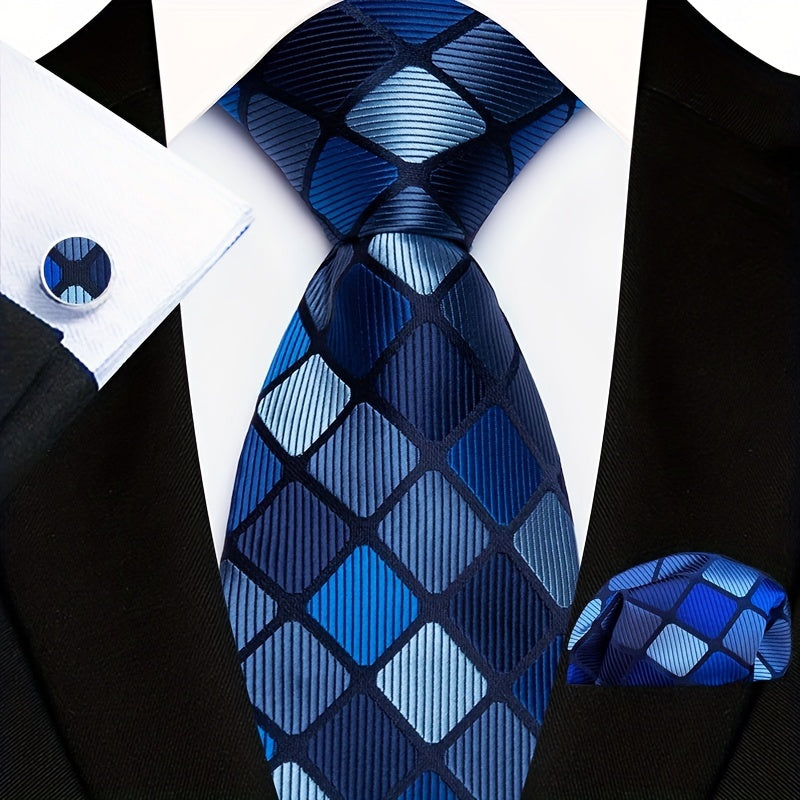 Men's Floral Paisley Striped Plaid Necktie Set