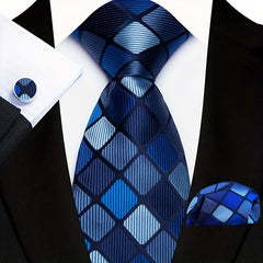Men's Floral Paisley Striped Plaid Necktie Set