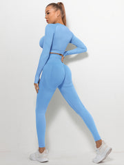 2 Pcs Women's Yoga Set Quick Dry Slim Fitness Workout Gym Outfit