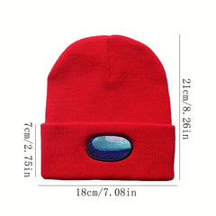 Space Werewolf Killing Embroidery Knitted Hat Autumn Winter Warm Woolen Hat