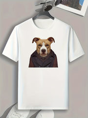 Dog Print Men's Graphic T shirt for Summer
