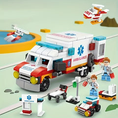 City Fire Truck Combat Block Set Fire Brigade Car DIY Educational Toy
