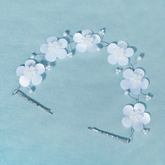 Flower & Pearl Hair Clip Minimalist Headband Bridal Wedding Accessory