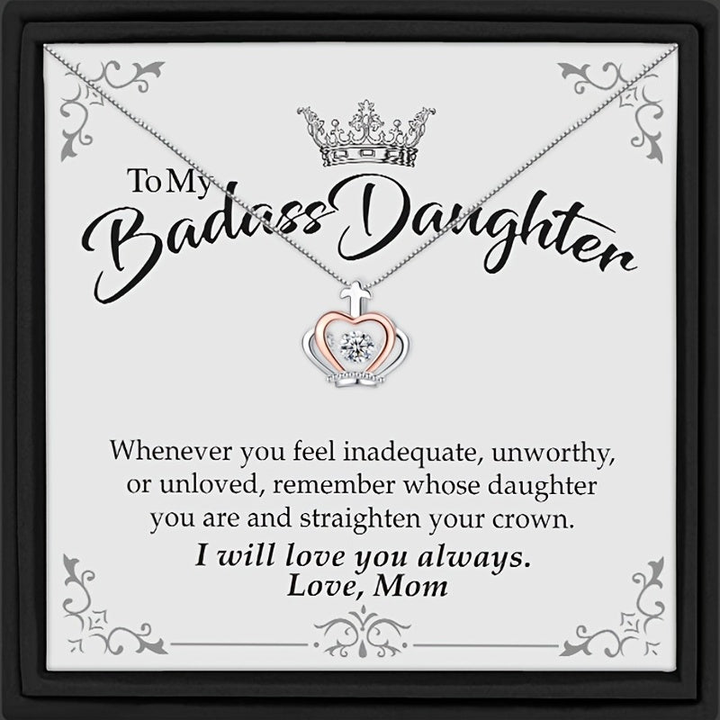 Badass Daughter Crown Necklace - Birthday Gift