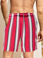 Men's Stylish Letter Pattern Print Swim Trunks Quick Dry Beach Shorts