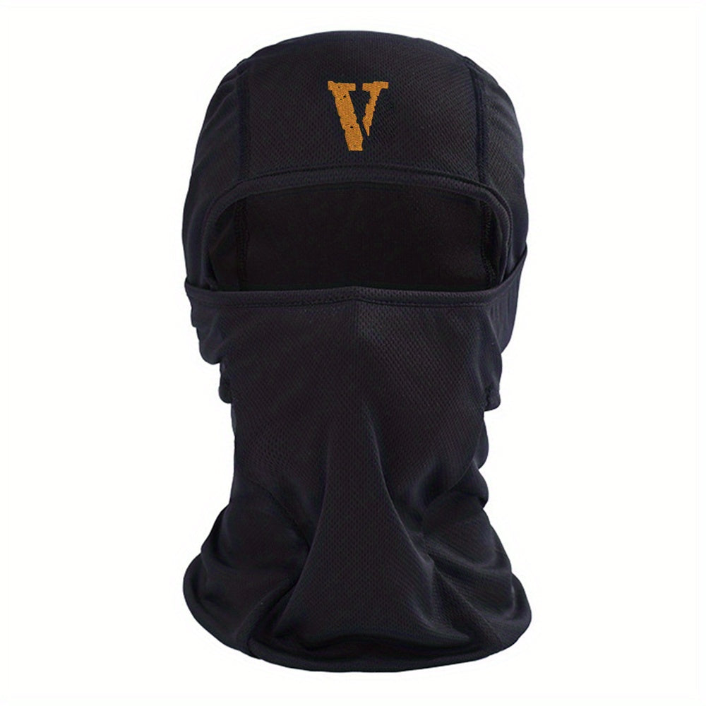 Letter V Print Balaclava Outdoor Mask Sunscreen Windproof