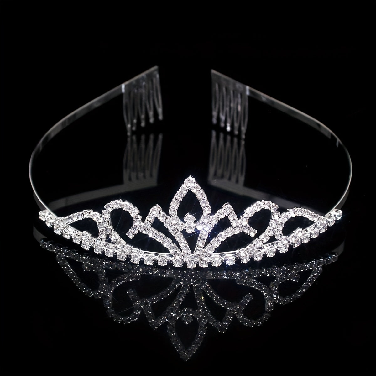 Rhinestone Headband Queen Crown Tiara Bridal Hair Accessories